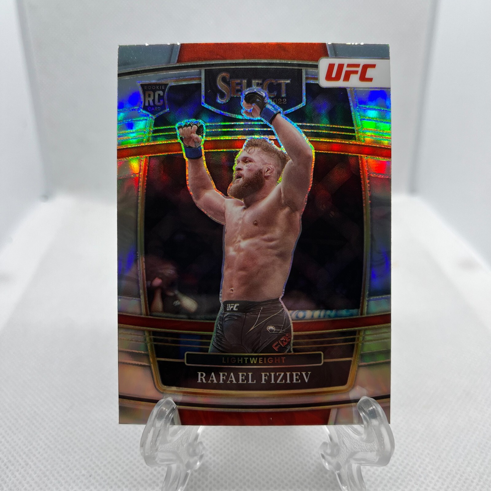 2022 Panini Select UFC Rafael Fiziev RC #41 SP Silver Prizm Concourse Rookie