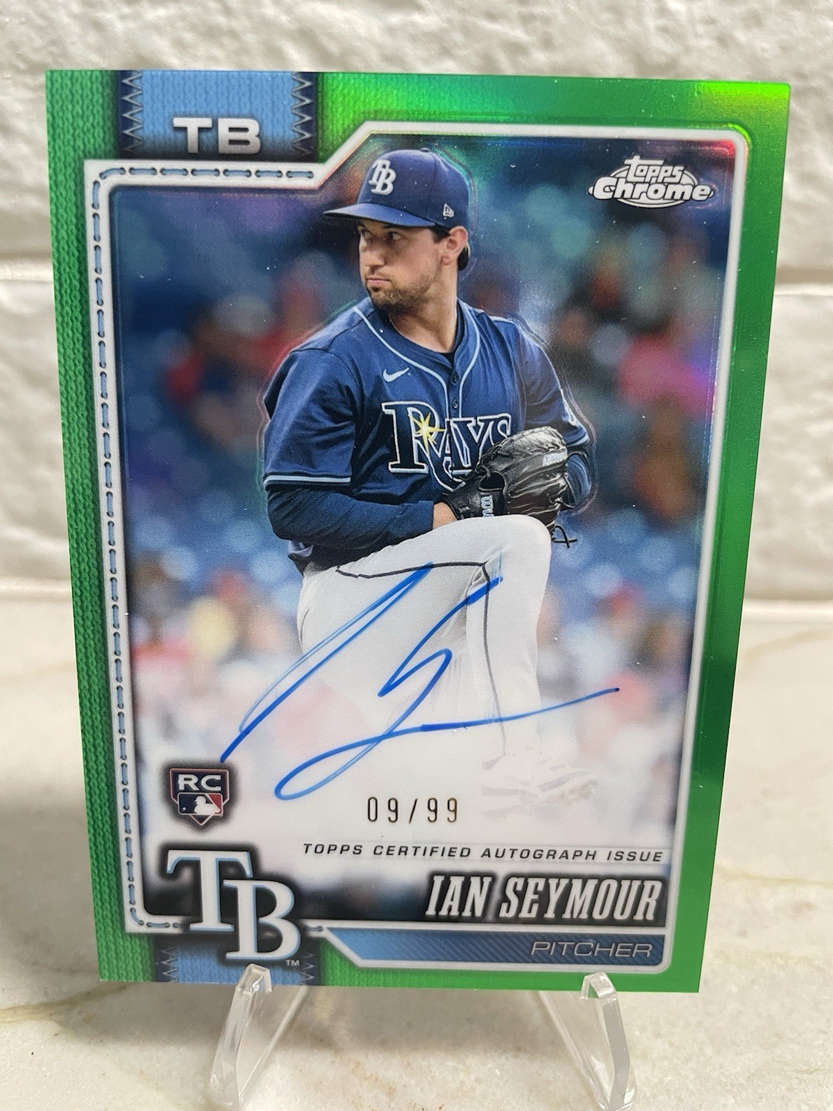 2026 Topps Chrome Ian Seymour True Green ROOKIE RC Auto /99 Tampa Bay Rays
