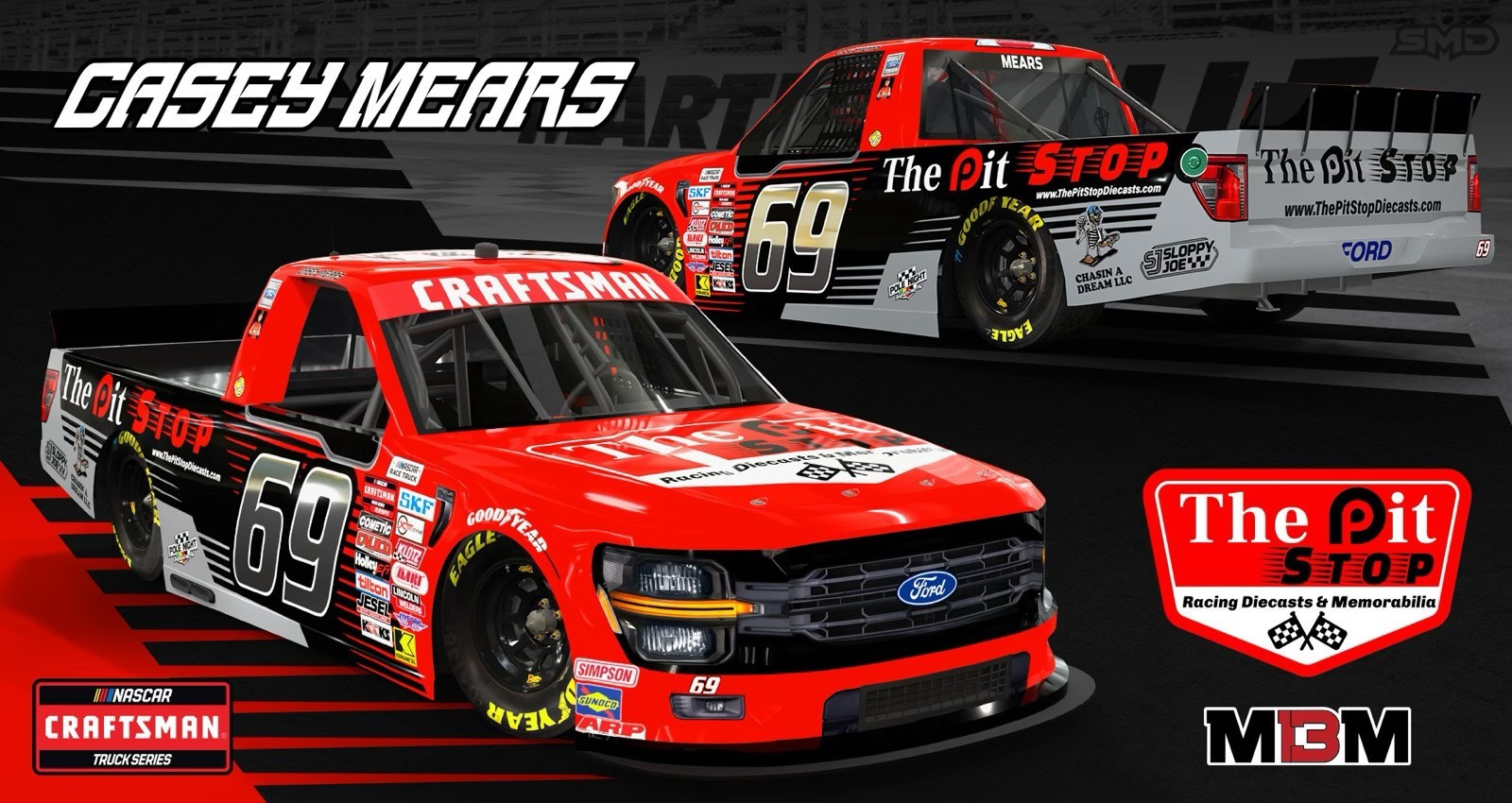 Casey Mears #69 Nascar Craftsman Truck Series Car Racing 3×5 FT Flag Wall Banner