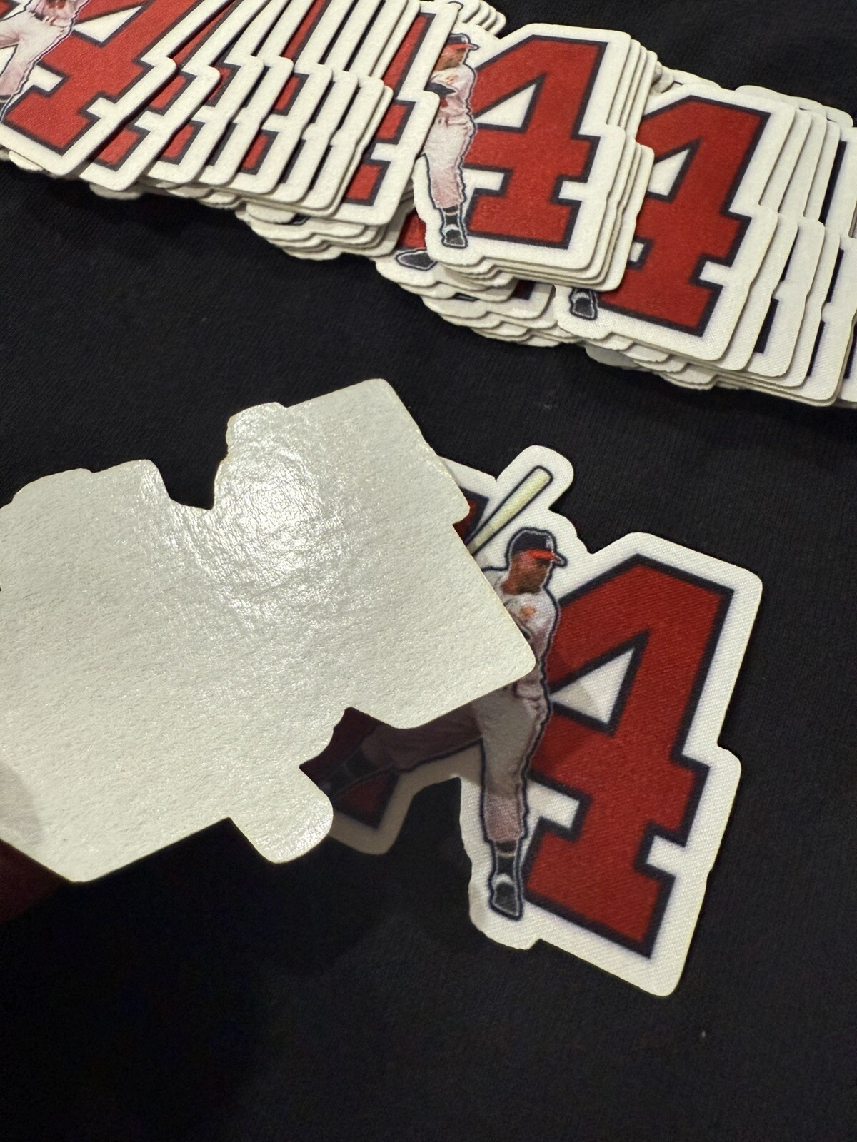 (LOT OF 2) Hank Aaron 44 HOF Home Run King 3in. Jersey Iron On Ready Patch