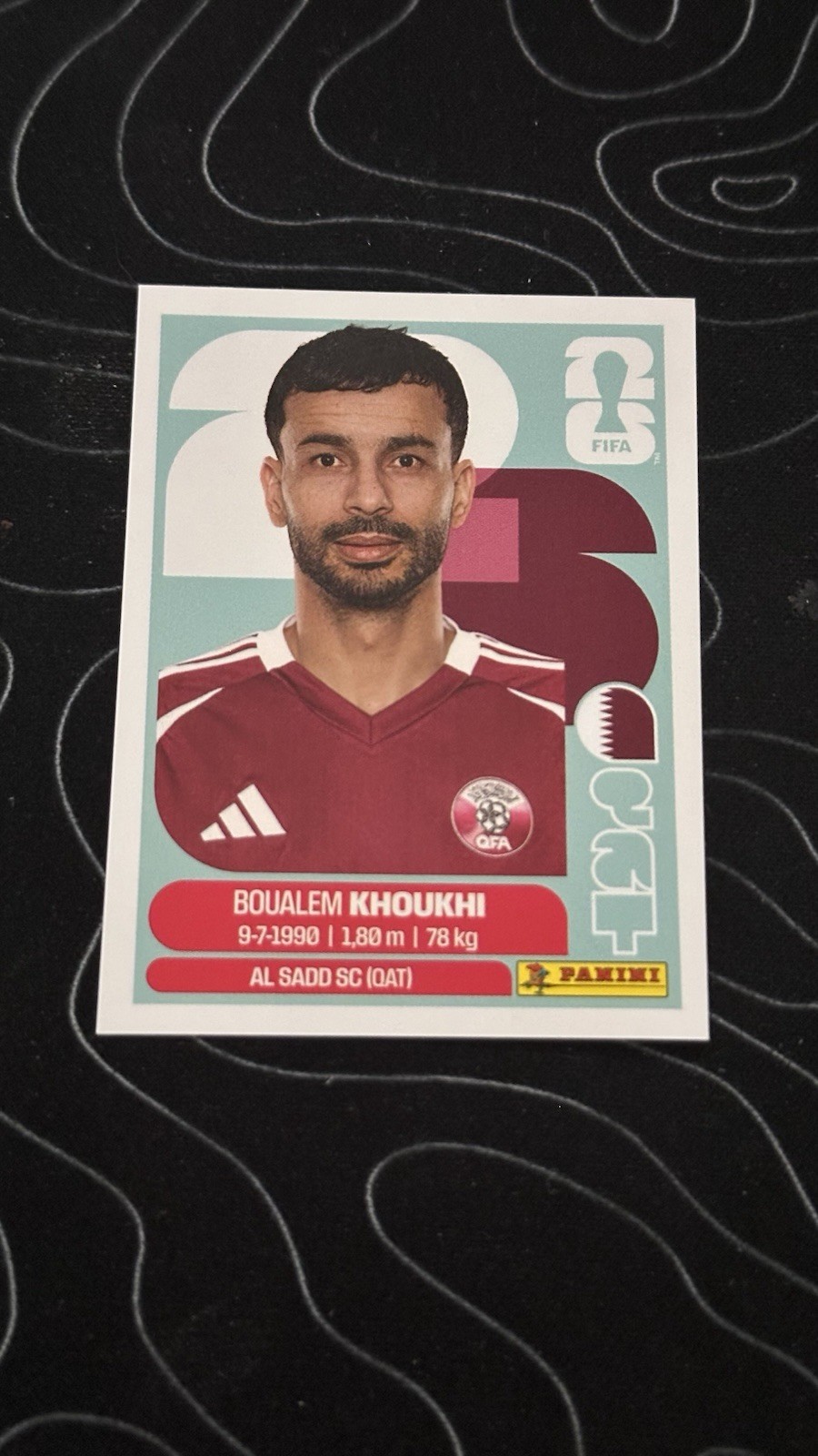 2026 Panini FIFA World Cup Sticker Boualem Khoukhi #QAT 6 – Qatar