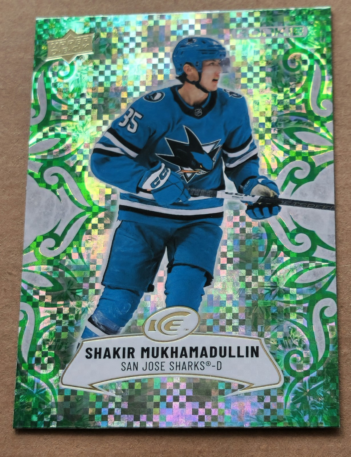 Shakir Mukhamadullin 2024-25 Upper Deck Ice Emerald Green RC #128 Sharks
