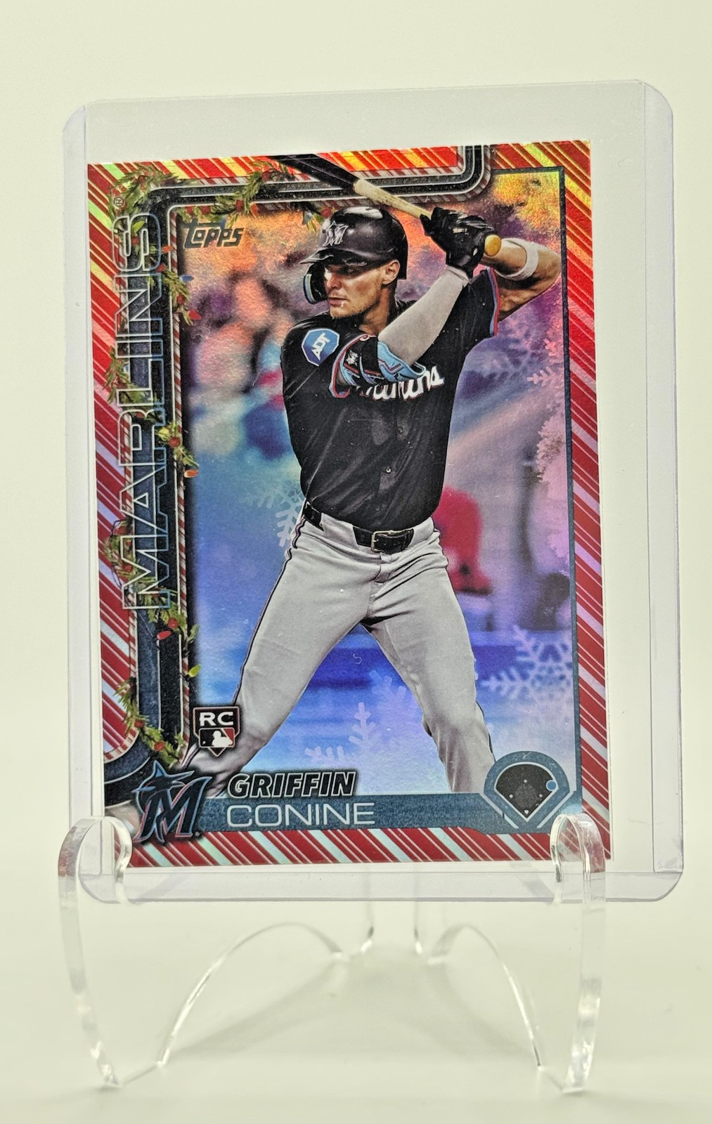 2025 Topps Holiday #H124 Griffin Conine Stocking Stuffer Metallic Candy Cane