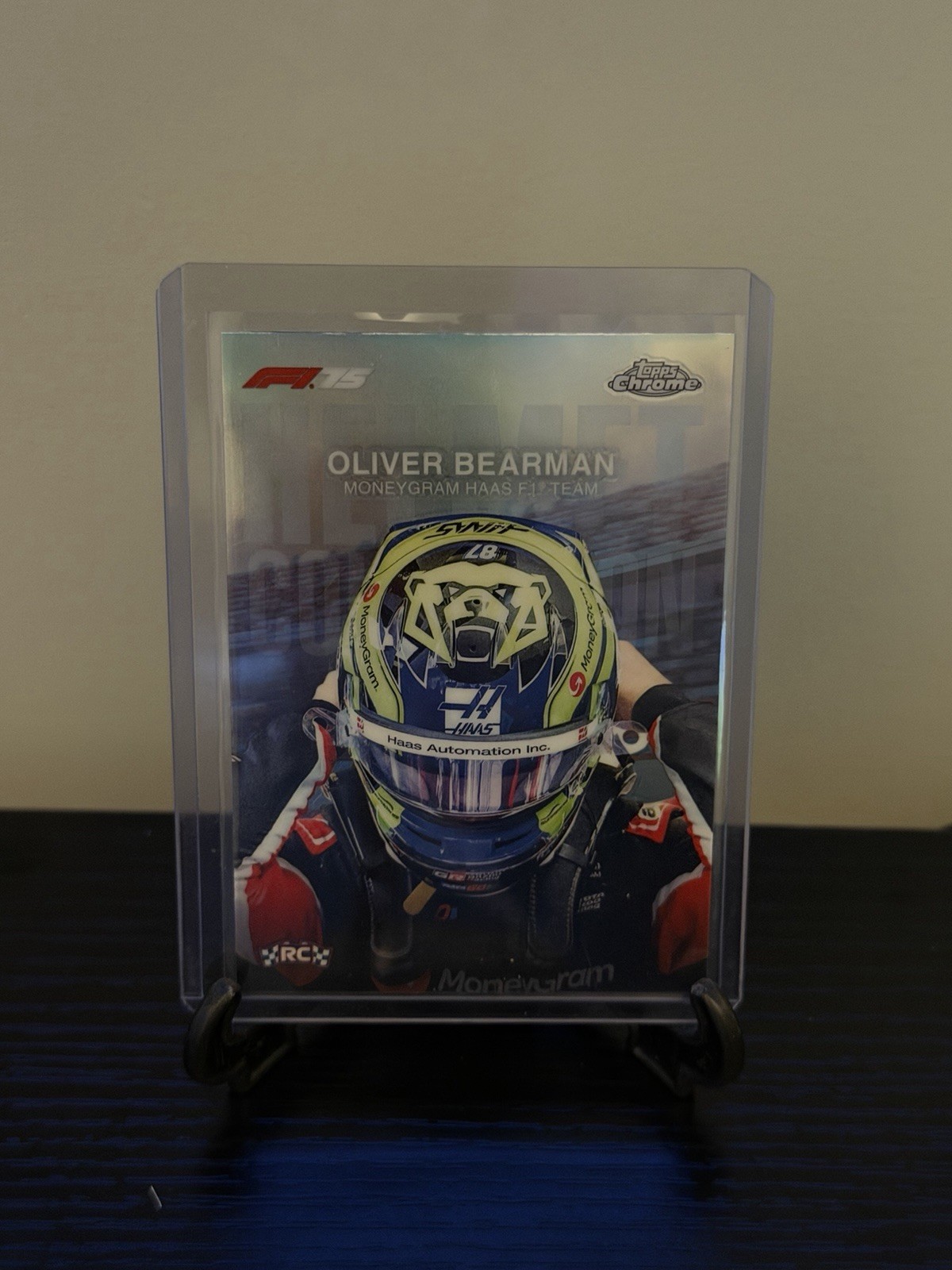 2025 Topps Chrome Formula 1 Oliver Bearman Helmet Collection Insert #HC-8 Haas