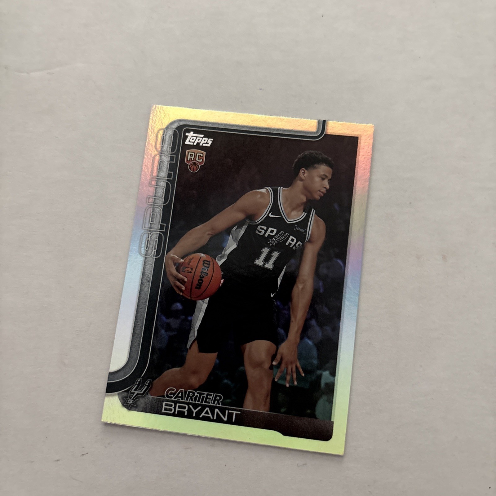 2025-26 Topps Carter Bryant #214 Rainbow Holo Foil Rookie RC Spurs NBA Finals 🏀