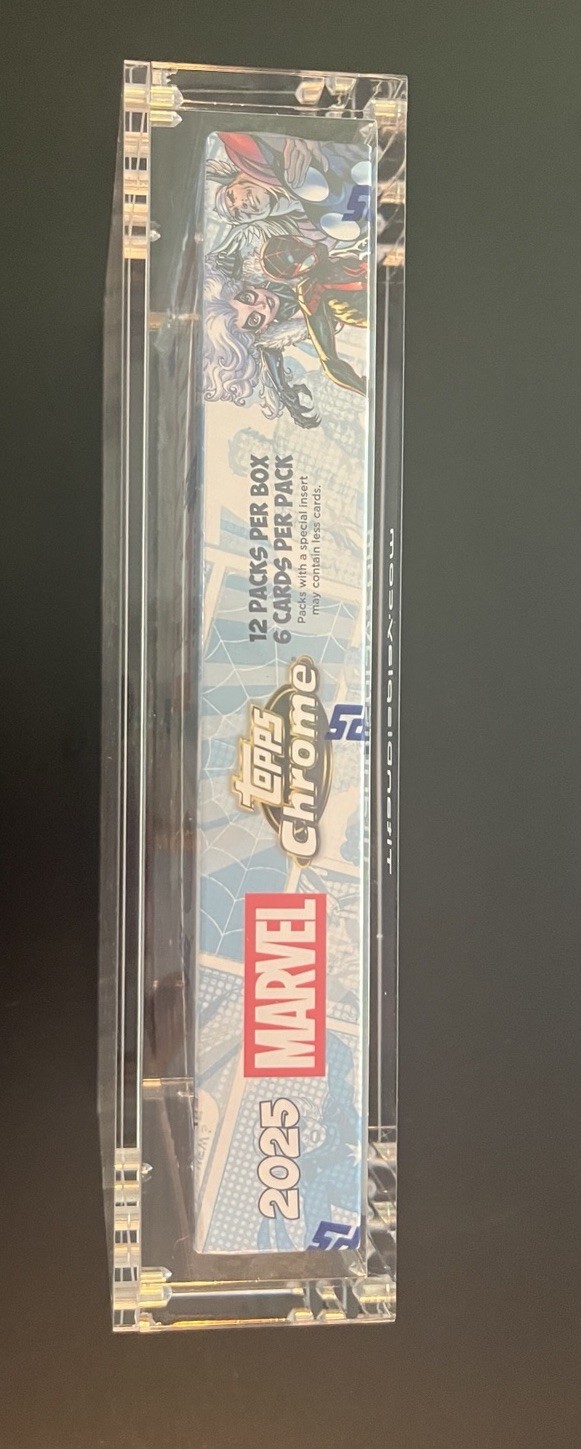 Acrylic Display Case Magnetic Lid Stack FITS 2025 Topps Chrome MARVEL Hobby Box