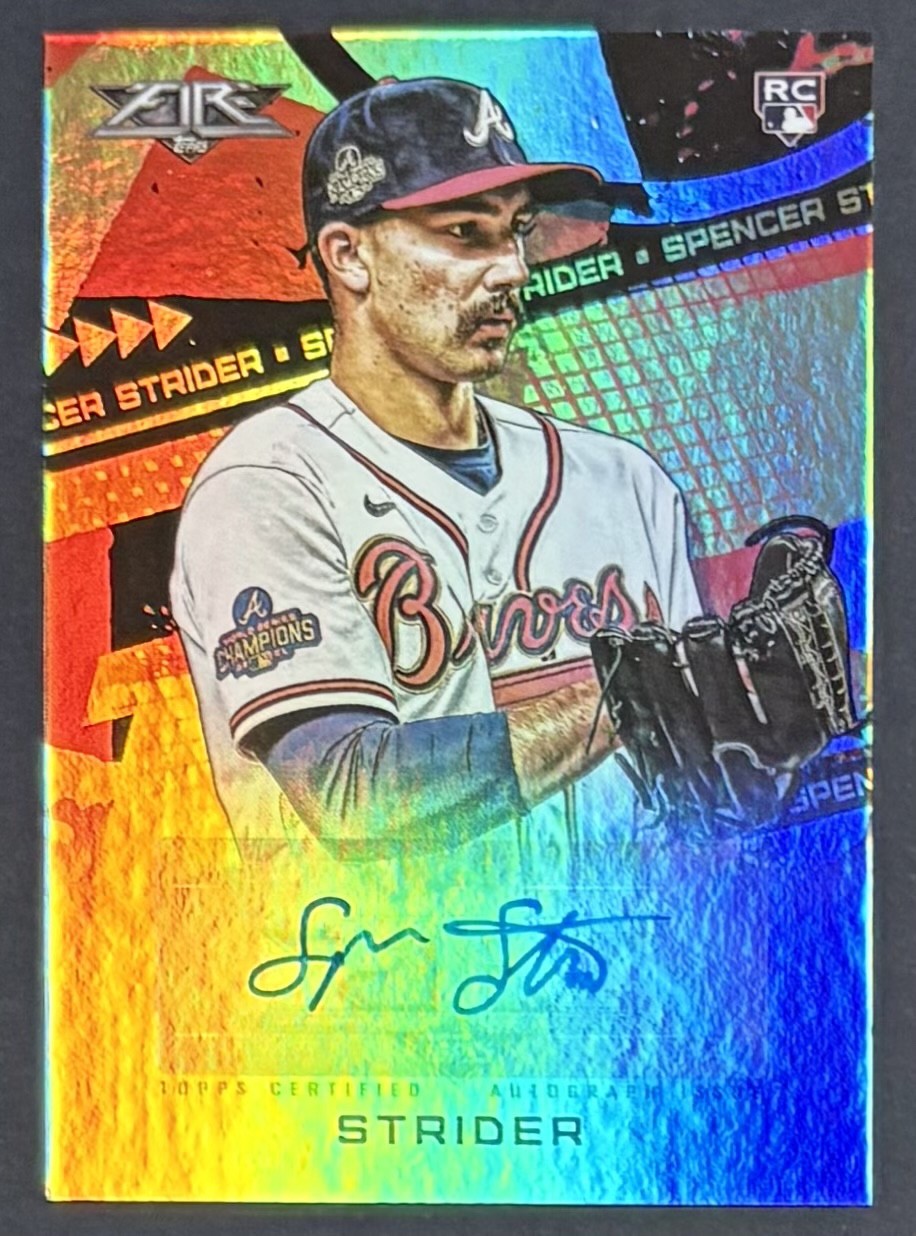 2022 Topps Fire Spencer Strider RC Rookie Fire Autographs SP Braves #FA-SS