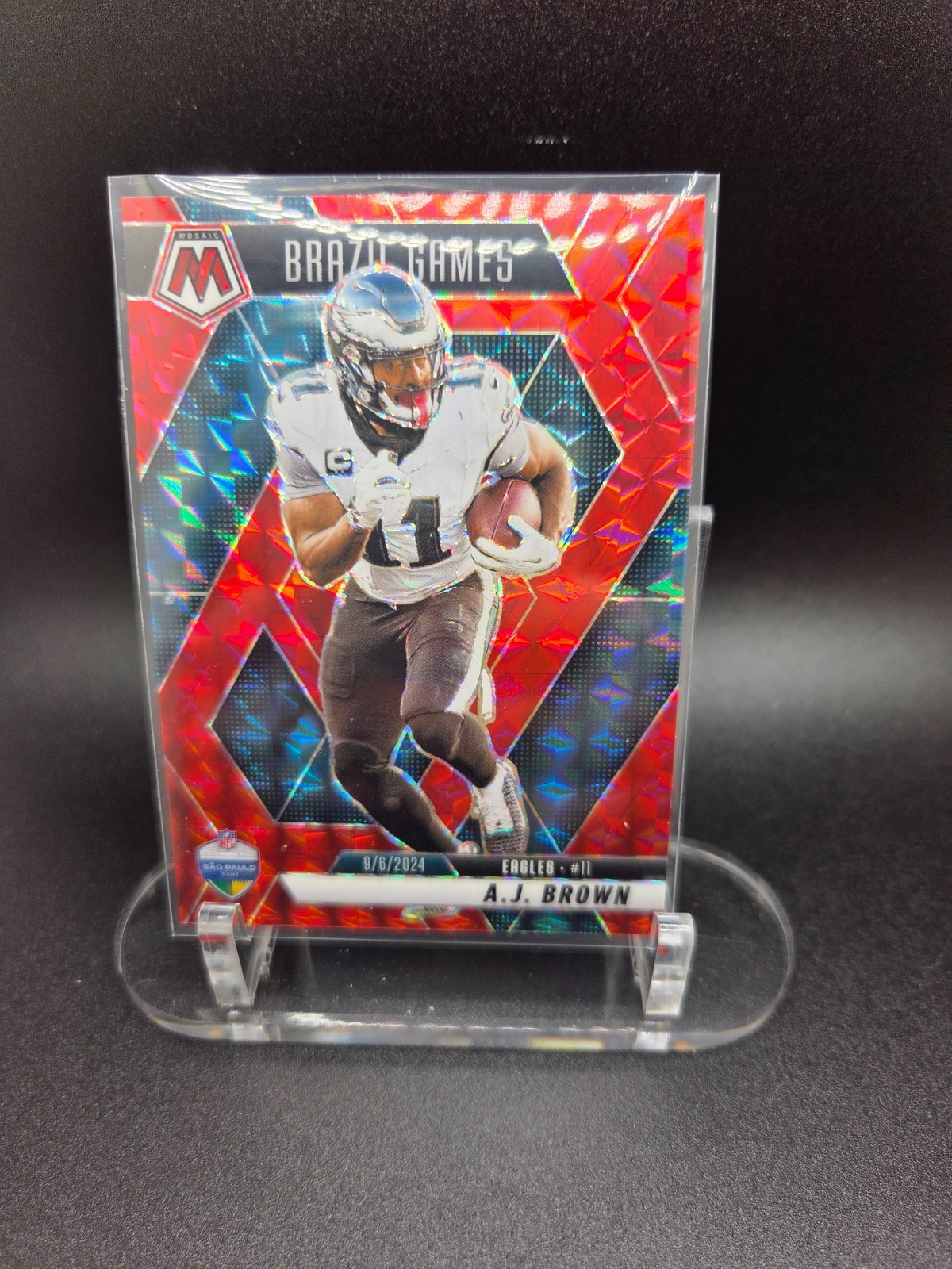 2025 Panini Mosaic #266 A.J. Brown Mosaic Red