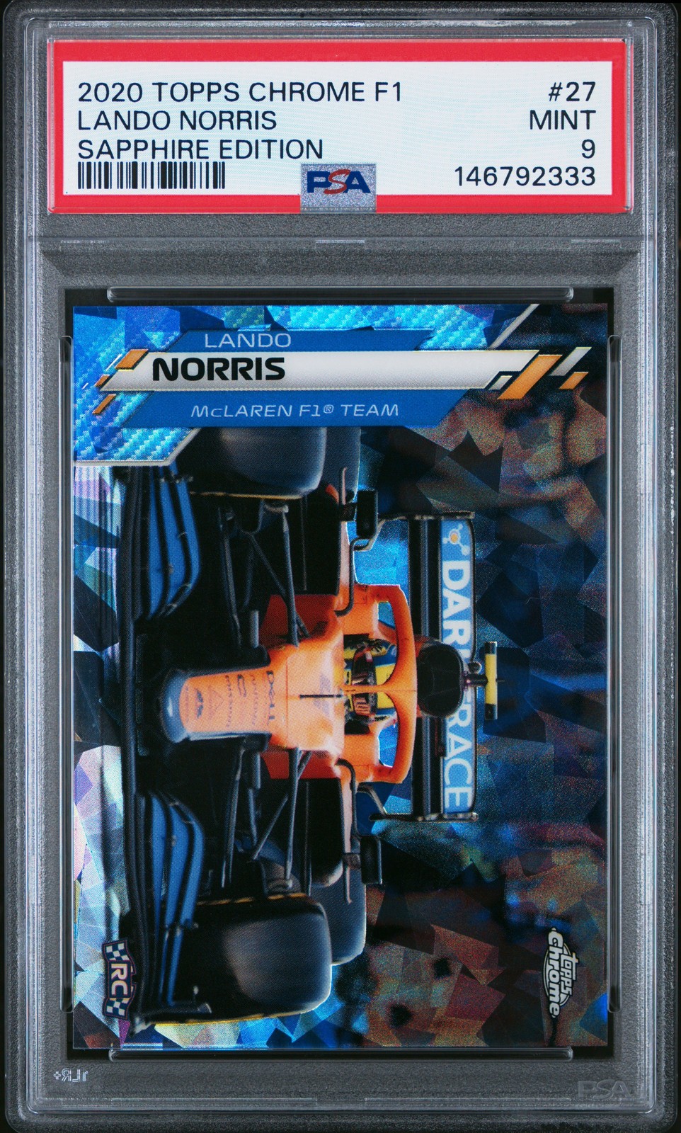 2020 Topps Chrome Formula 1 Sapphire Edition #27 Lando Norris PSA 9