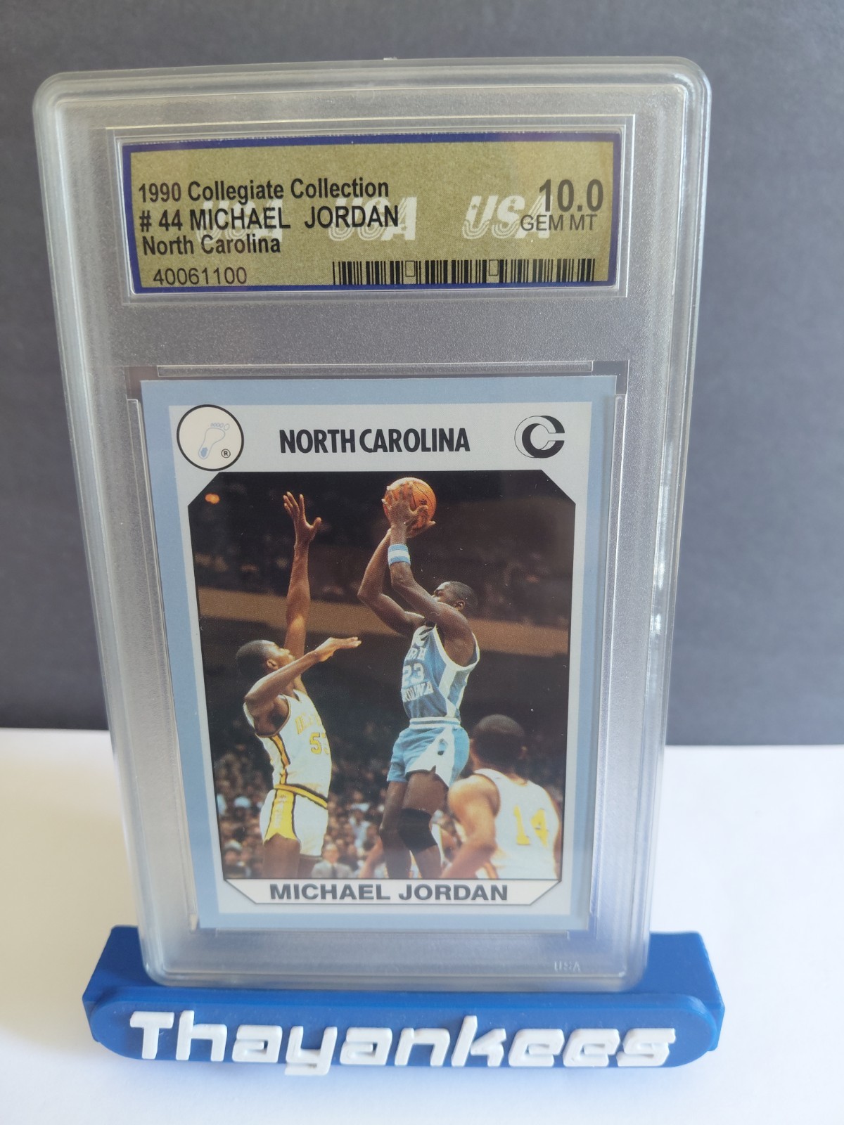MICHAEL JORDAN~1990 NORTH CAROLINA COLLEGIATE COLLECTION USA-10 GEM-MT CARD #44