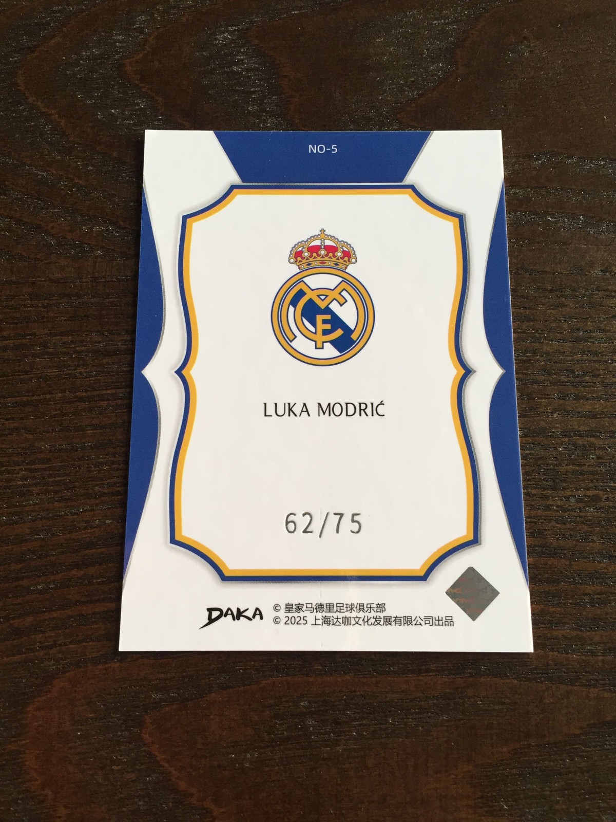 2025 DAKA Real Madrid Luka Modric Purple 62/75 AC Milan Croatia