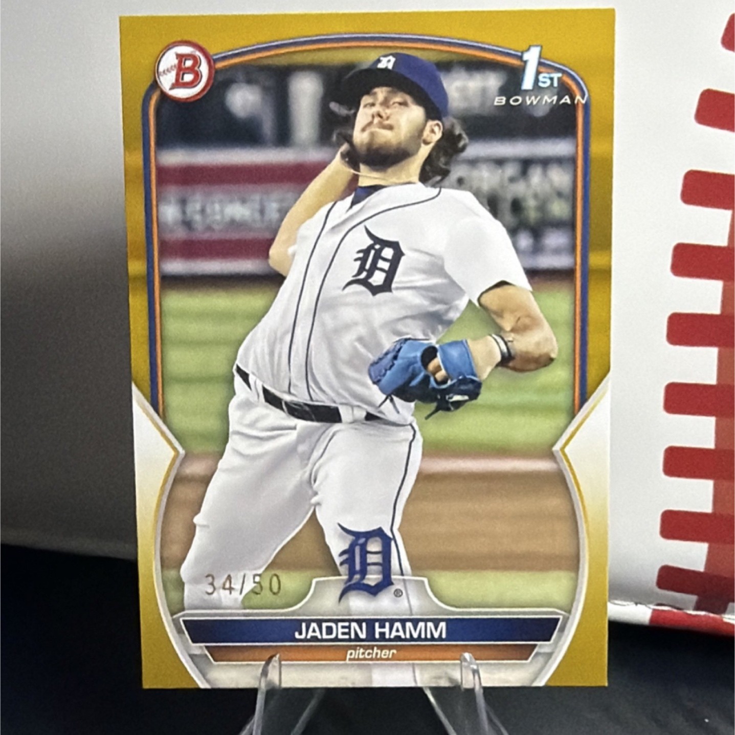 Topps 2023 Bowman Draft Gold BD-154 Jaden Hamm /50 Rookie Detroit Tigers