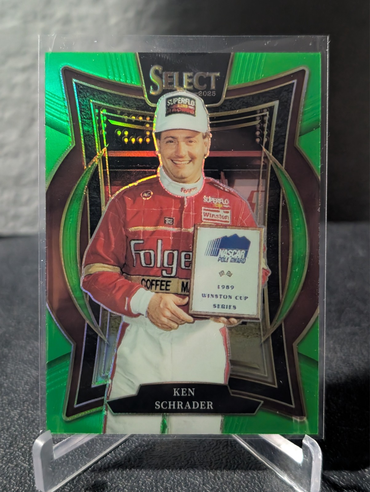 Panini 2025 Select Racing Ken Schrader #29 NASCAR Grandstand Neon Green /75