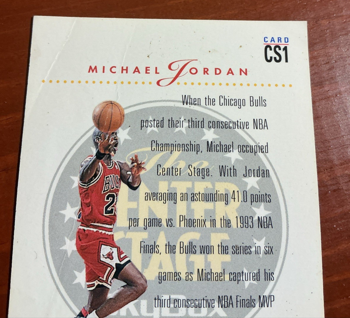 1993-94 Skybox Premium – The Center Stage Michael Jordan #CS1 VGEX Creases