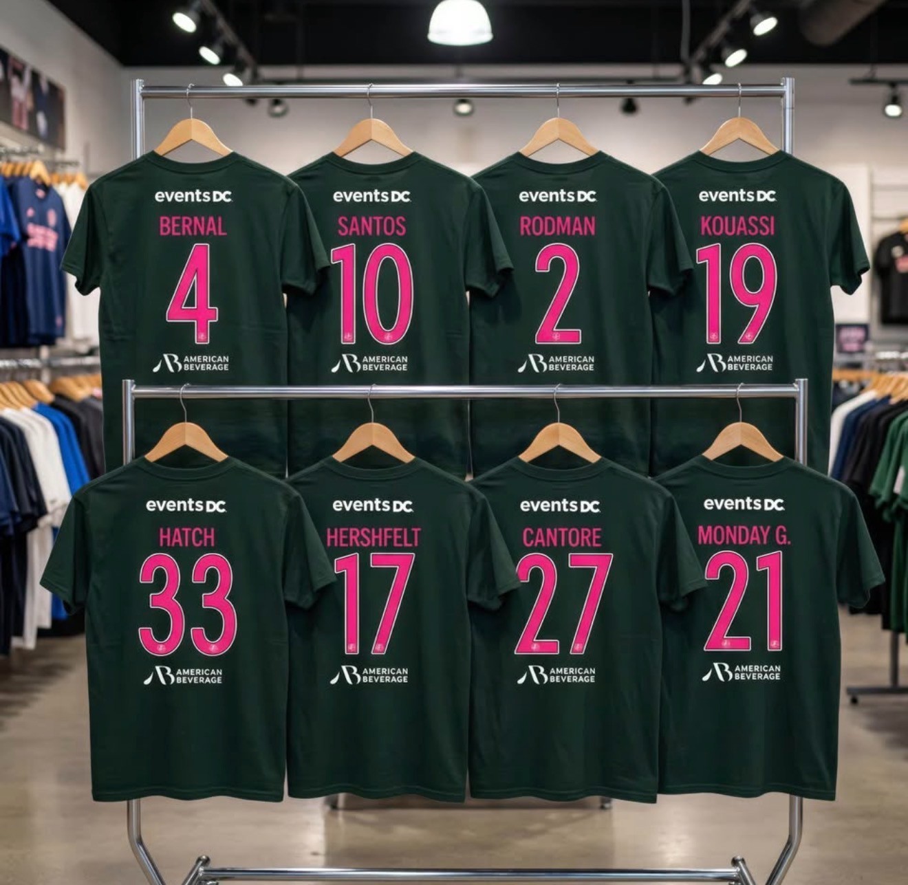 Washington Spirit Shirt – Cherry Blossom Green (Various Players)