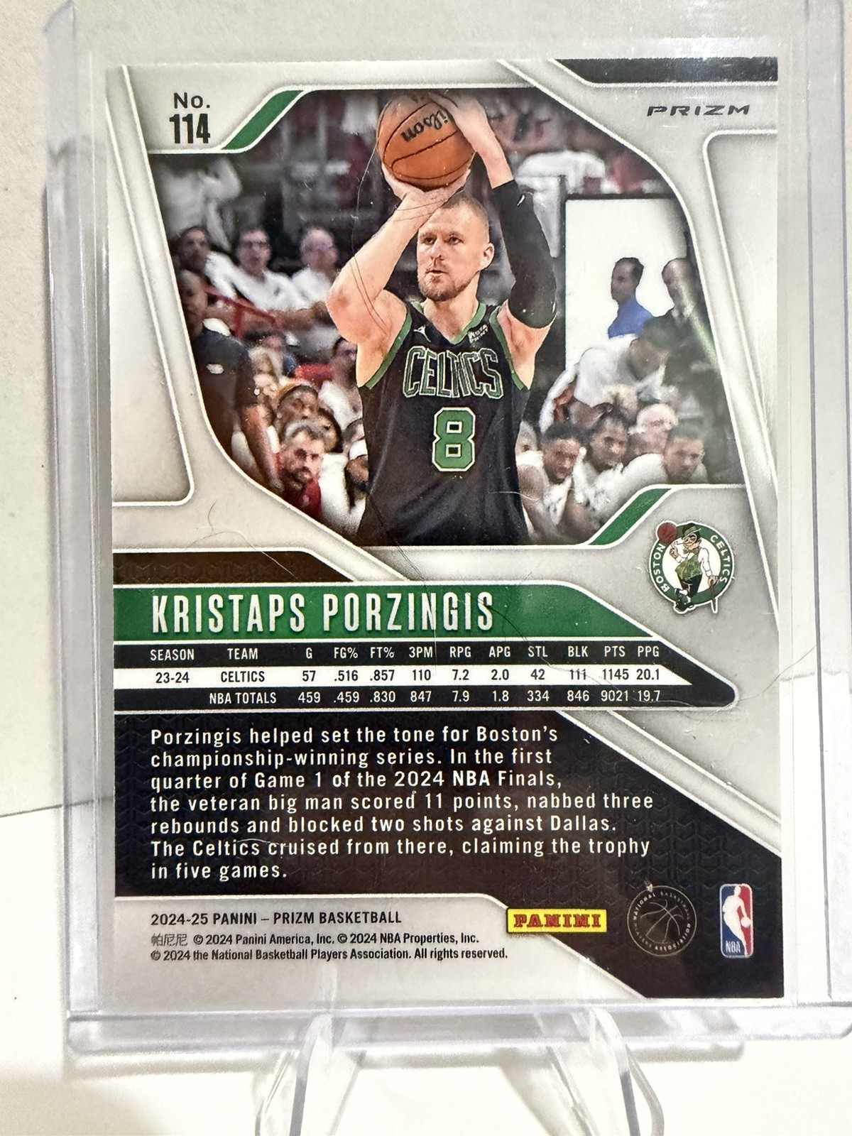 Kristaps Porzingis 3 card lot ,Navy Mojo #/175, Prizm red ice, winner stays