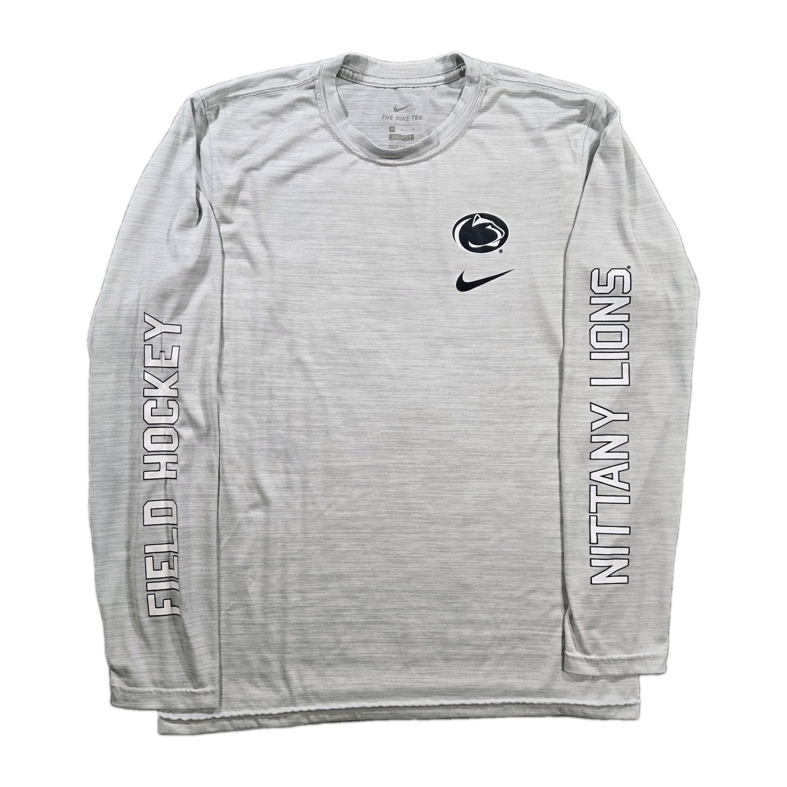 Mens Nike DriFIT Penn State Nittany Lions Long Sleeve Shirt Medium Gray