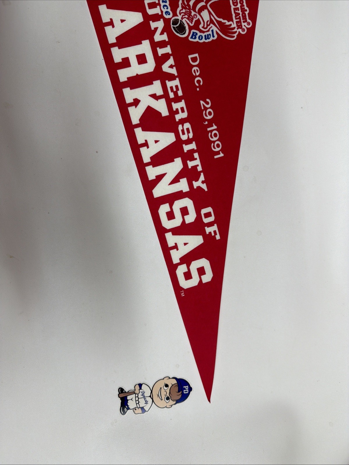 Vintage 1991 Arkansas Razorbacks University Pennant 12×30 Football Independence