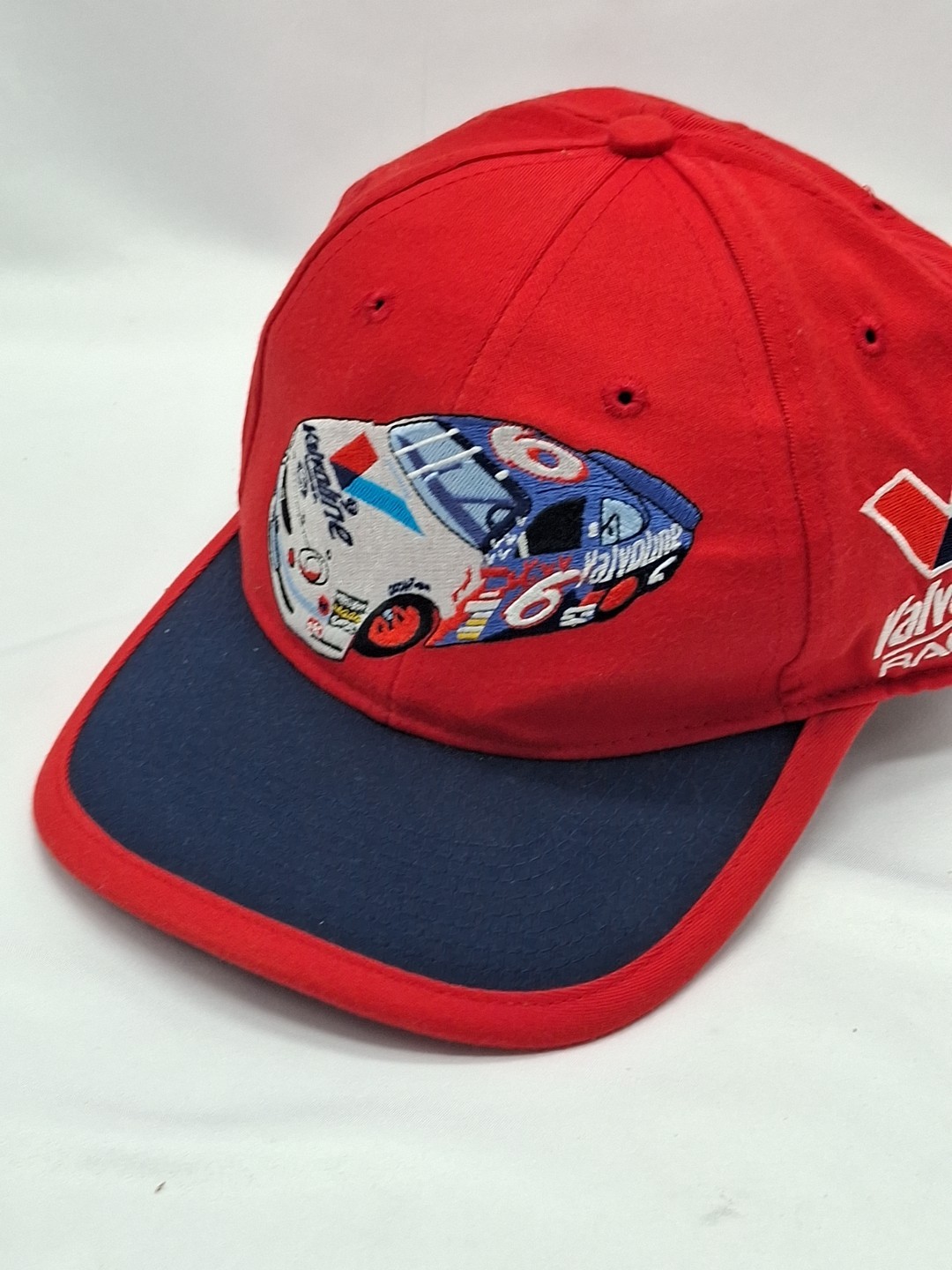 NASCAR Valvoline Eagle One #6 Mark Martin Strapback Hat, Red Vtg, Hong Kong,