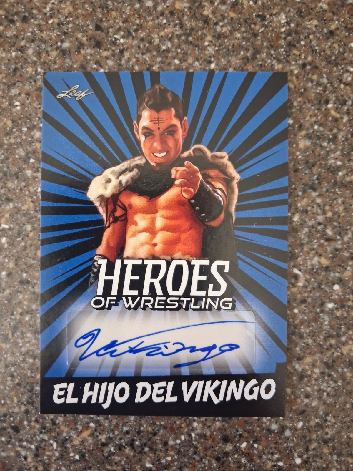 2023 Leaf Heroes Of Wrestling El Hijo Del Vikingo Blue Autograph + 2 AAA cards