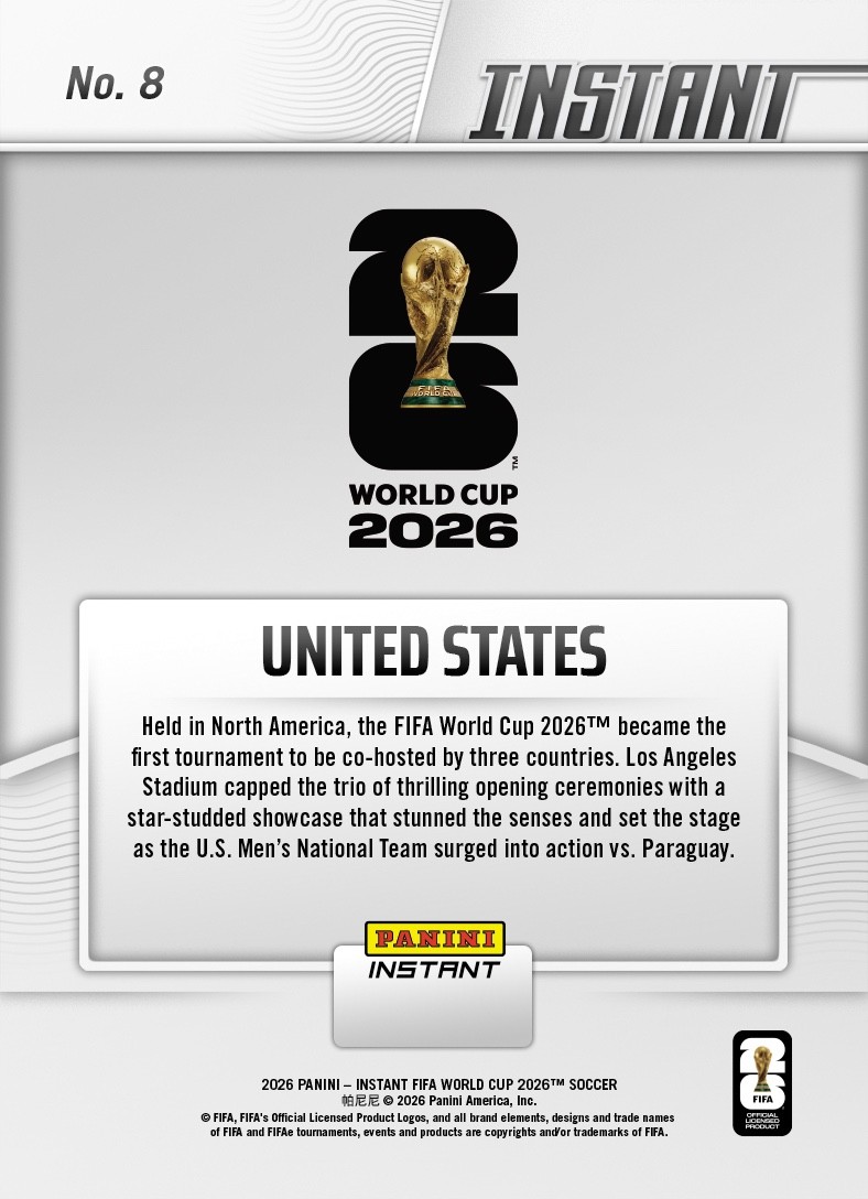 2026 Panini Instant FIFA World Cup #8 United States – Presale