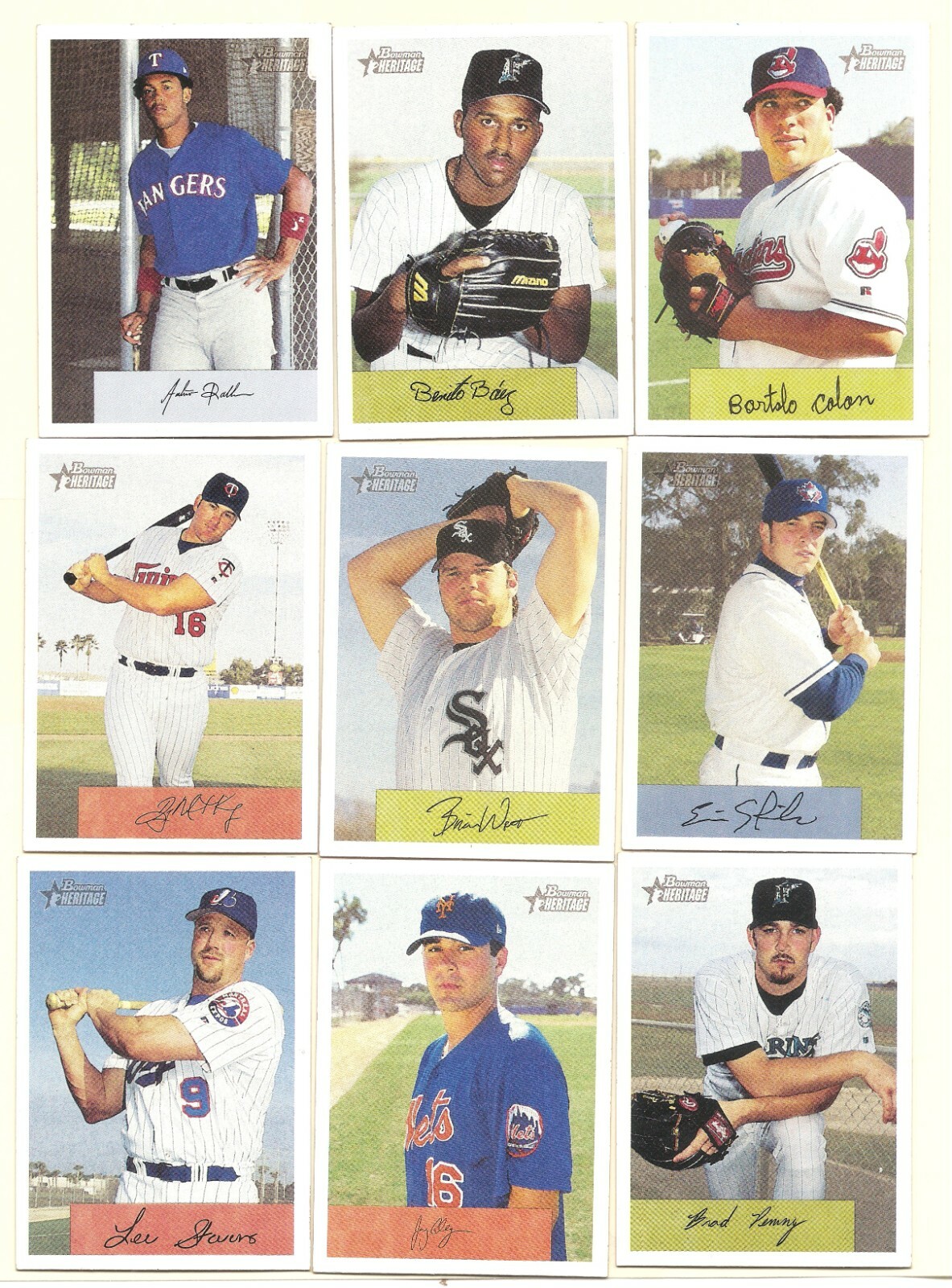 90 Assorted 2002 Bowman Heritage as shown