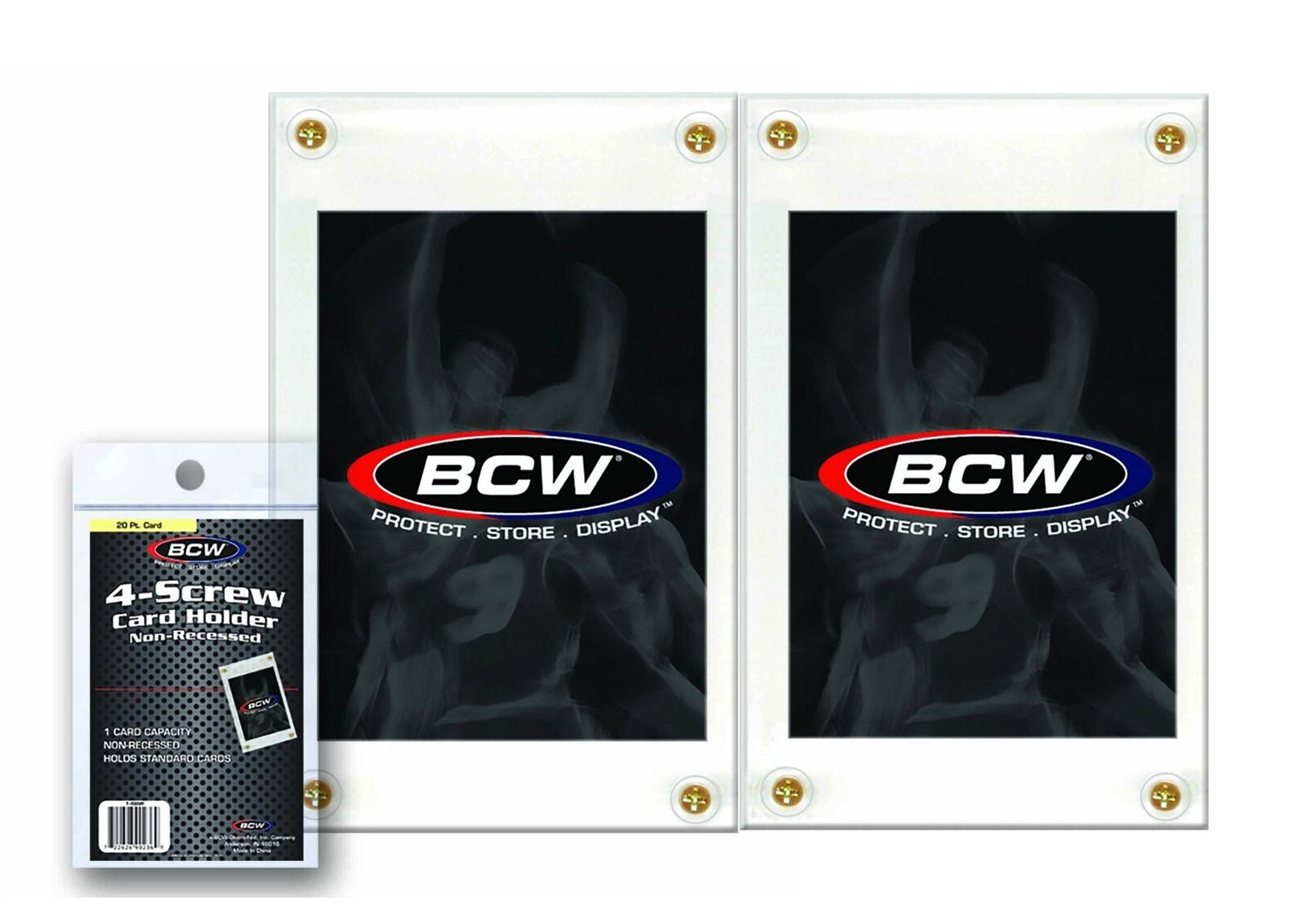 2 BCW 4 Screw Screwdown Card Holder Brand New Display Case Non Recessed Standard