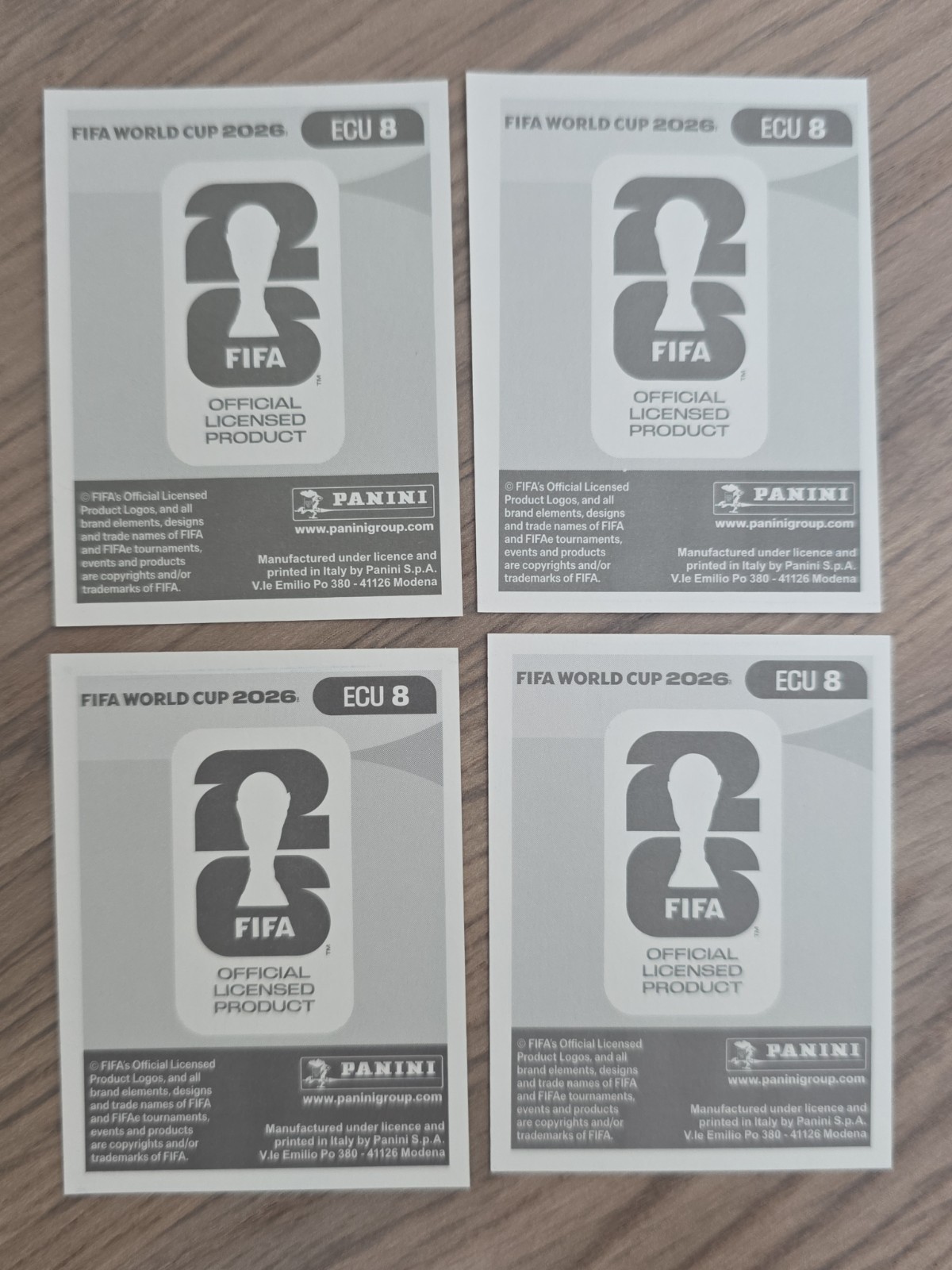4x 2026 Panini FIFA World Cup Sticker Joel Ordoñez Ecuador #ECU 8 Club Brugge KV