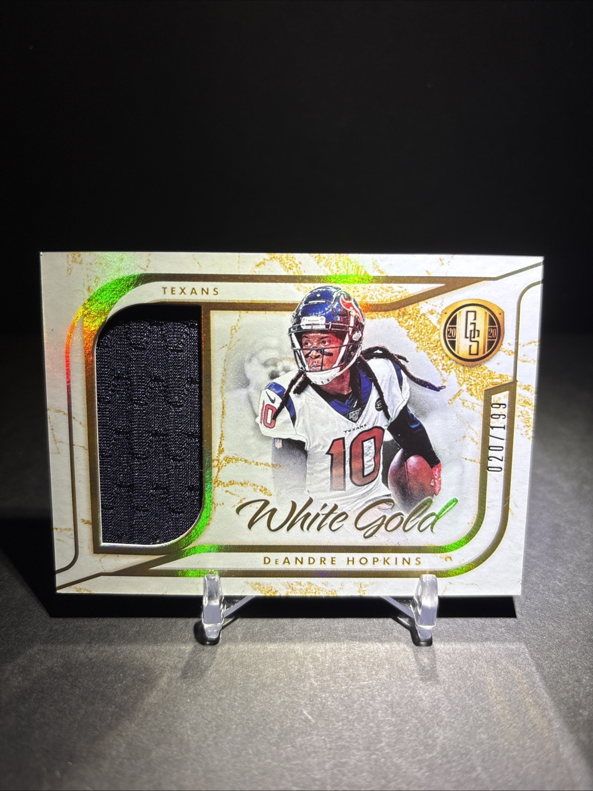 2020 Gold Standard – White Gold Relics DeAndre Hopkins #WG15 – Player Worn