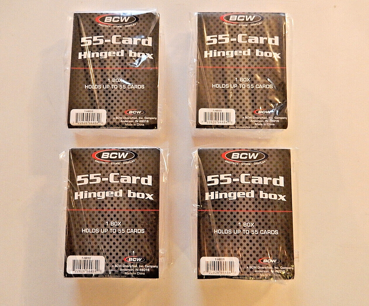 QTY 4: BCW 55 count Hinged Plastic Baseball/Sports Trading Card Boxes/Cases 💎