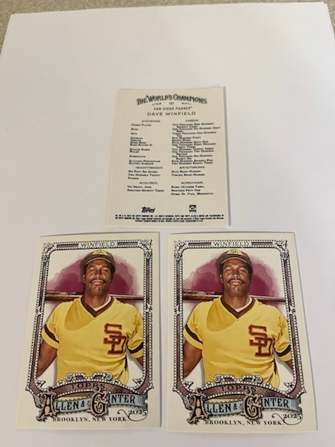 2025 Allen & Ginter Baseball #151 Dave Winfield – San Diego Padres “3-card lot”