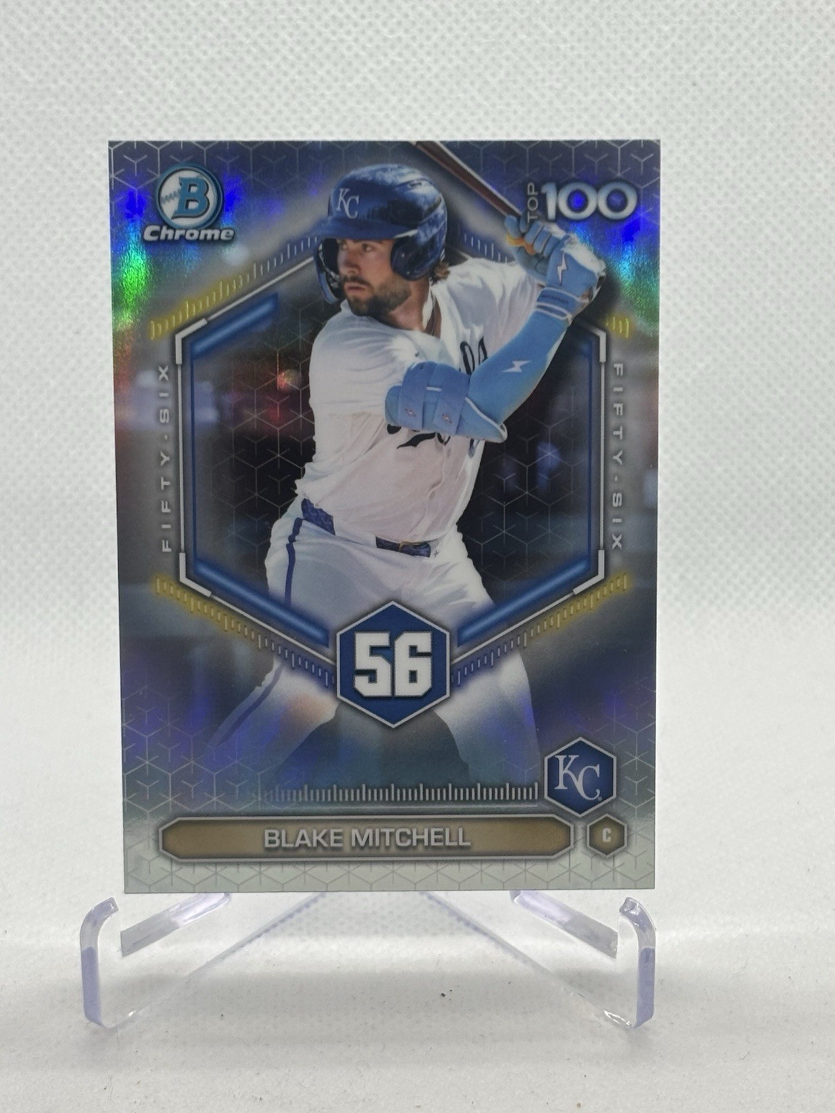 2026 Bowman Chrome #BTP-56 Top 100 – Blake Mitchell Kansas City Royals