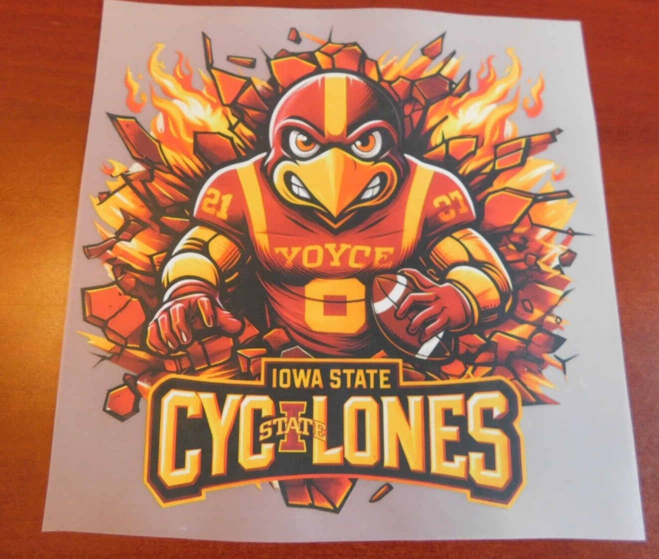 Iowa State Cyclones 8″ DTF Heat Transfer Iron On FREE Shipping (1)