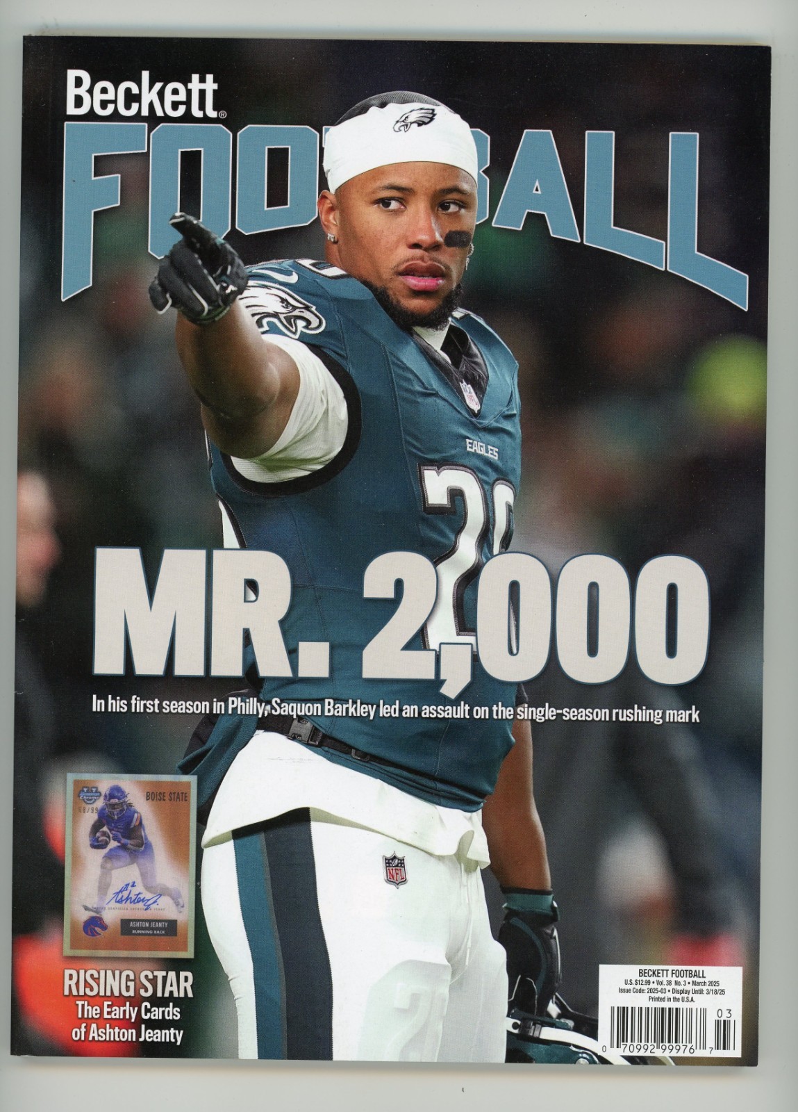 Beckett Football Price Guide Magazine March 2025 – Saquon Barkley