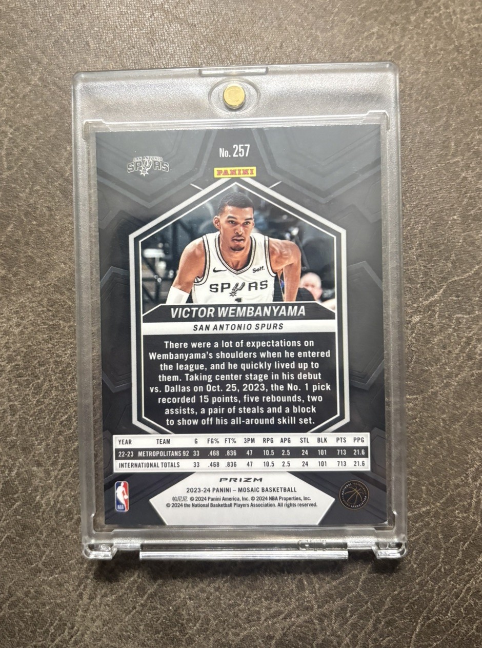2023-24 Panini Mosaic – NBA Debut Victor Wembanyama #257 Green Mosaic Prizm (RC)