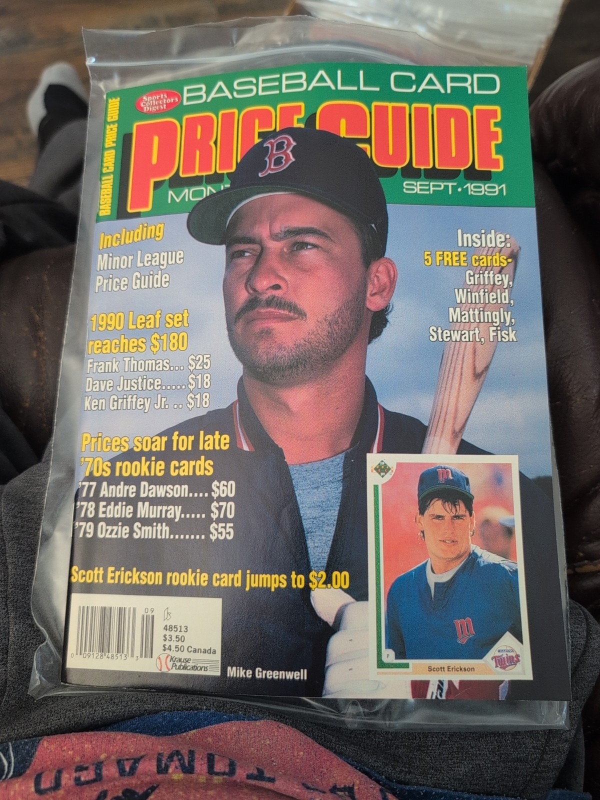 Baseball Card price Guide September 1991 Greenwell Ken Griffey Jr Uncut W/cards