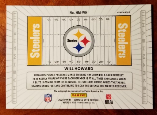 2025 Panini Donruss Optic Will Howard Hash Marks Auto Prizm Rookie RC #HM-WH