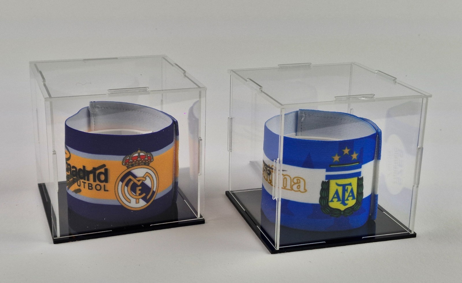 Lionel Messi+Cristiano Ronaldo captains armbands Hand Signed W/COA+Free shipping