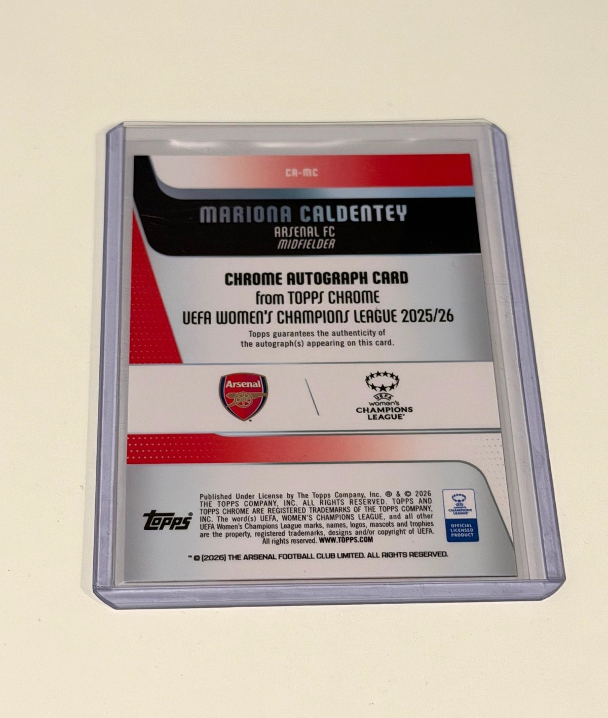 Mariona Caldentey AUTO /150, 2025-26 Topps Chrome UEFA Women’s Champions League