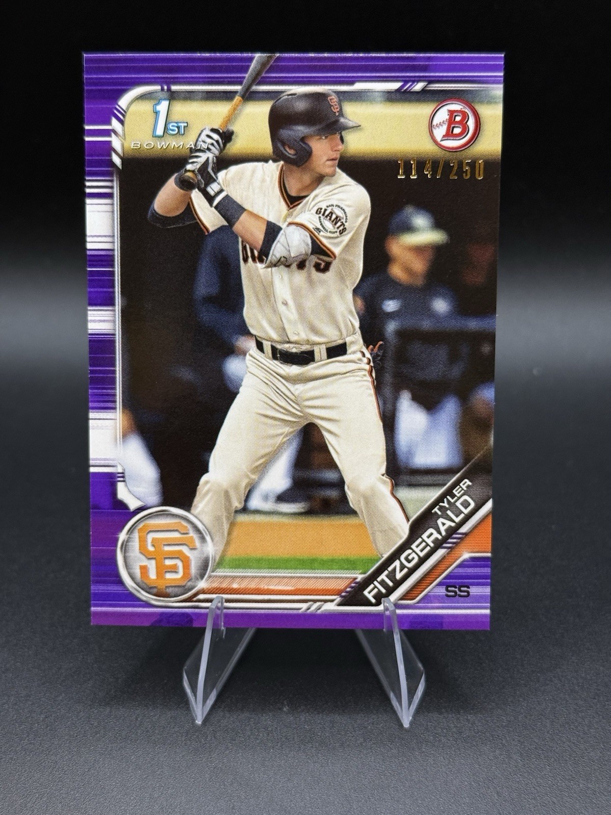 2019 Bowman Draft – Tyler Fitzgerald #BD-152 Purple /250 (RC) Rookie- Giants ST3