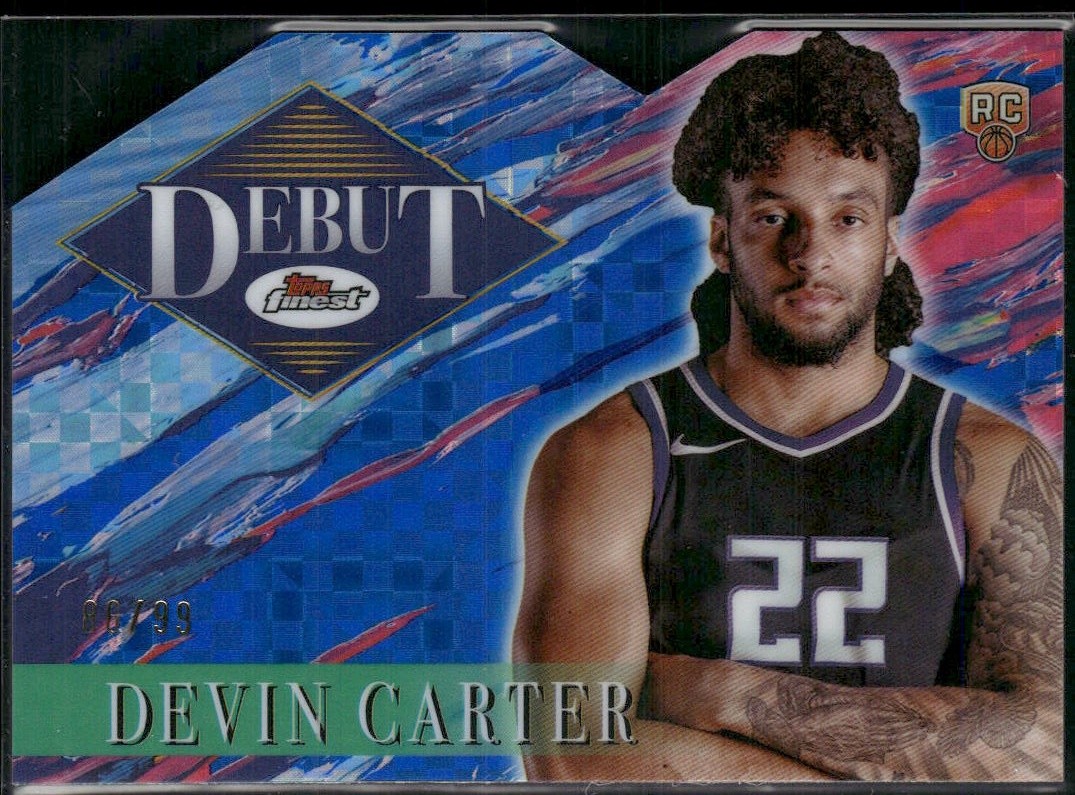 Devin Carter 2024-25 Finest #D-13 Debut Blue X-Fractor #/99 Kings