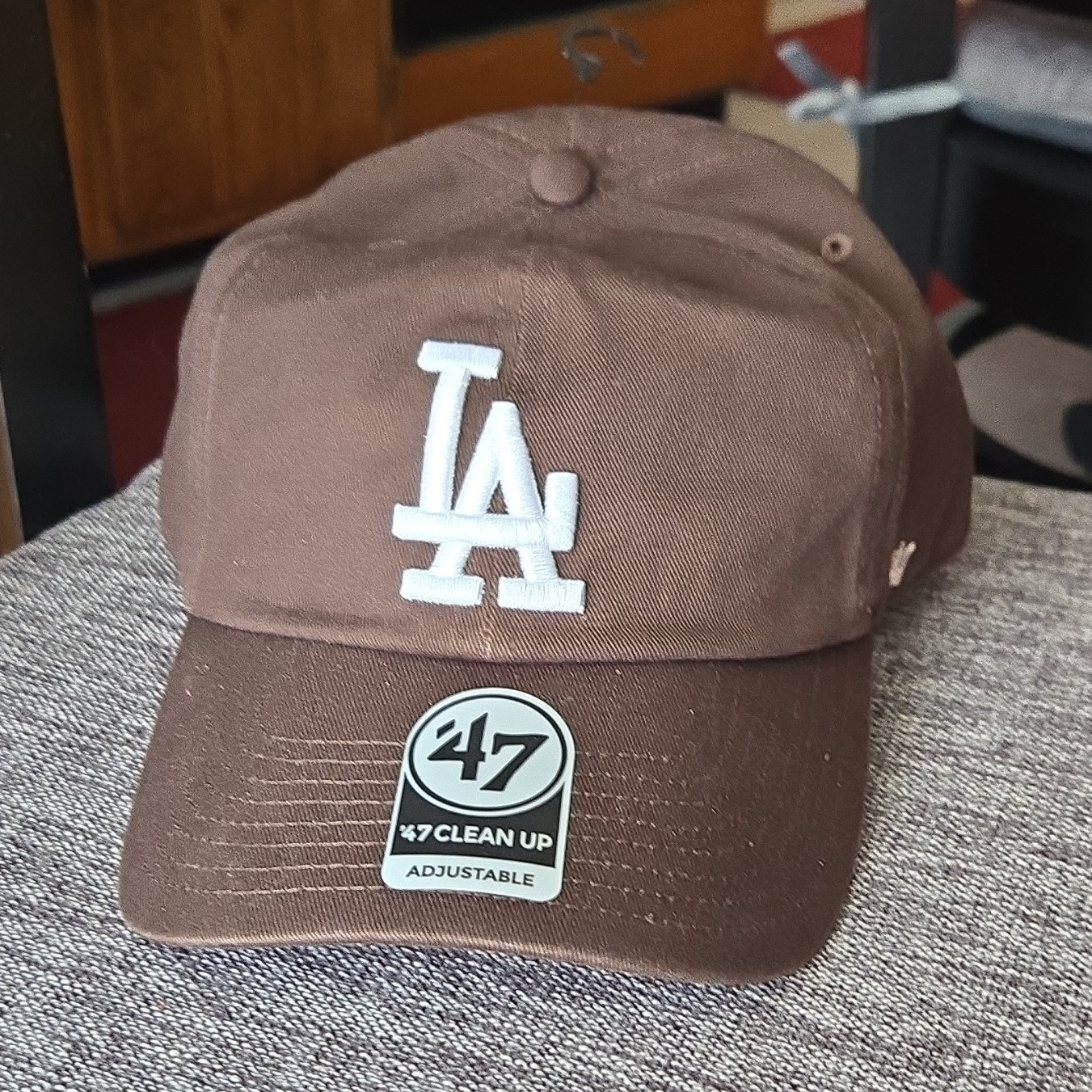 ’47 Clean Up Los Angeles Dodgers Brown Adjustable Cap Hat, One Size