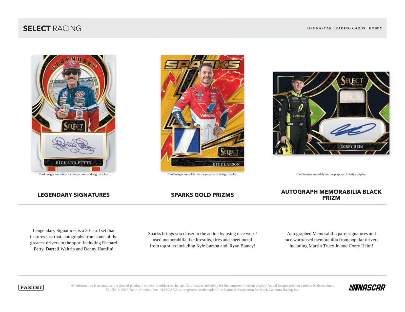 2026 Panini Select NASCAR Racing 3x Hobby Box Break PYD #626-22