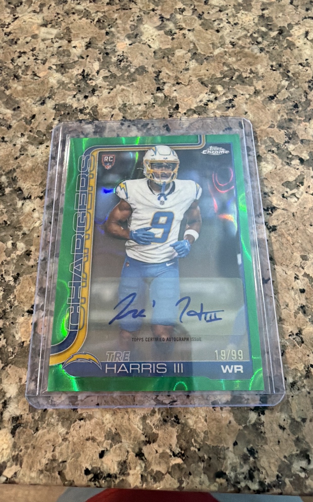 2025 Topps Chrome – Rookie Autographs Tre Harris #RA-TH Green Refractor /99 RC!
