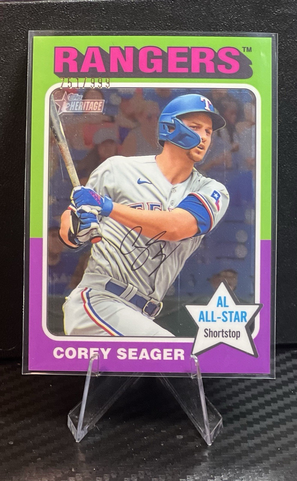 Corey Seager 2024 Topps Heritage #400 Chrome 251 /999 Texas Rangers