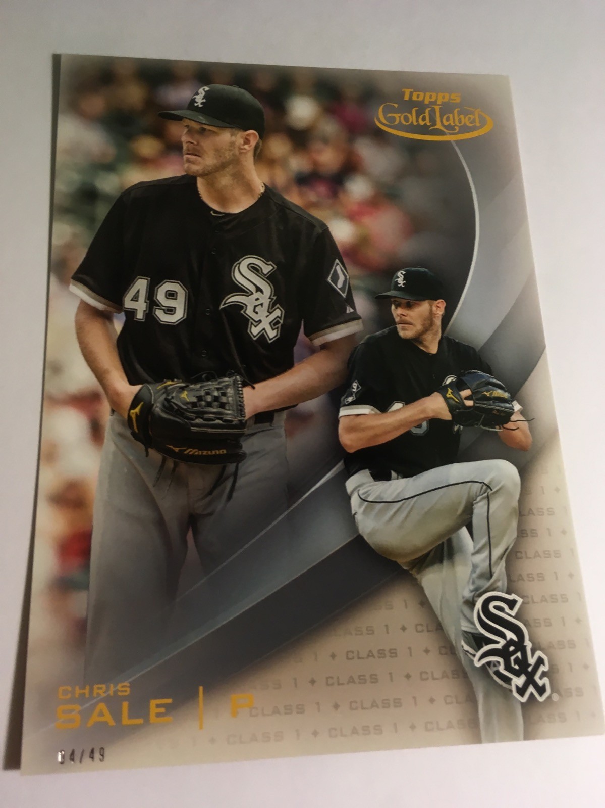 2016 Topps Gold Label Jumbo 5×7 Chris Sale White Sox 79 #’d /49 Class 1