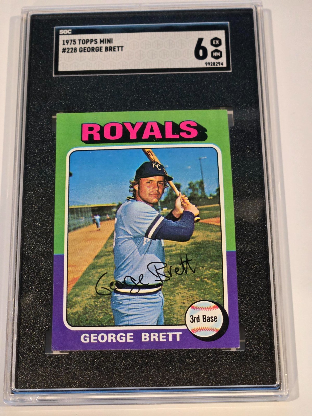 1975 Topps Mini GEORGE BRETT #228 Royals SGC 6