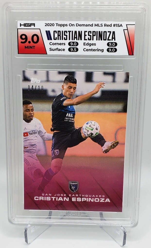 Cristian Espinoza 15A – 2020 Topps MLS Playoffs Red Parallel 04/10 – 9.0 HGA