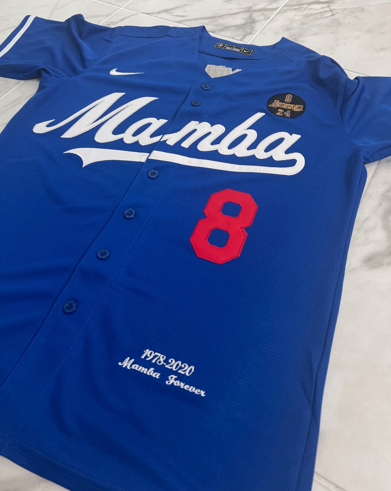 Kobe Bryant Los Angeles Dodgers #8 #24 Adult M L XL 2XL White Black Blue Jersey