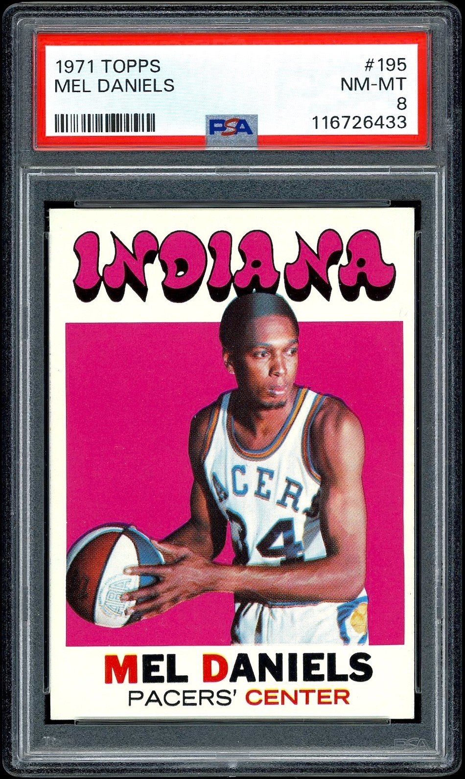 Mel Daniels 1971 Topps Indiana Pacers Rookie Card #195 PSA 8 *Freshly Graded*